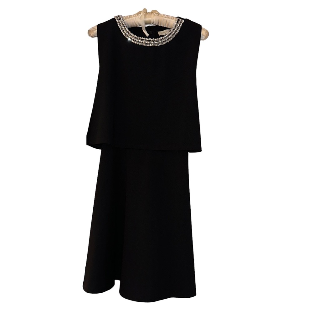 Black Dress with Pearl & Beaded Neckline